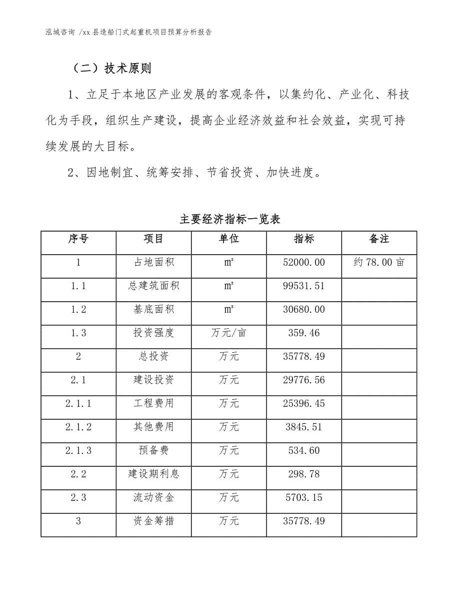 xx县造船门式起重机项目预算分析报告（模板）_第5页