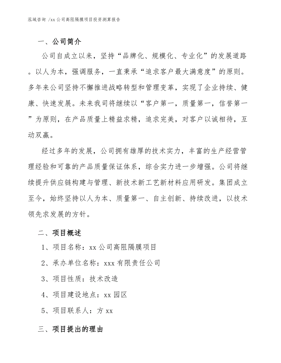 xx公司高阻隔膜项目投资测算报告（参考模板）_第3页