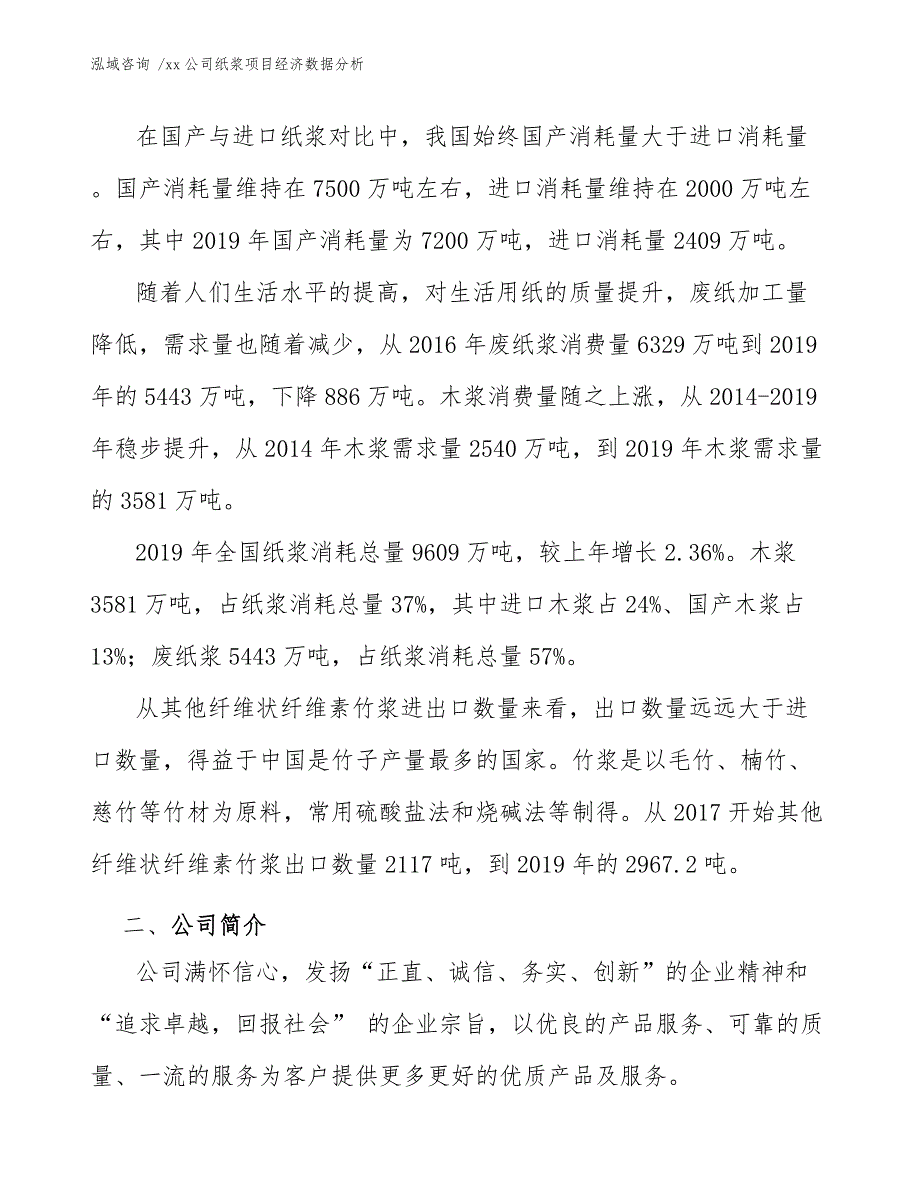 xx公司纸浆项目经济数据分析（参考模板）_第4页