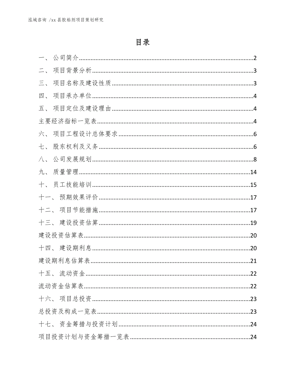 xx县胶粘剂项目策划研究（参考范文）_第1页