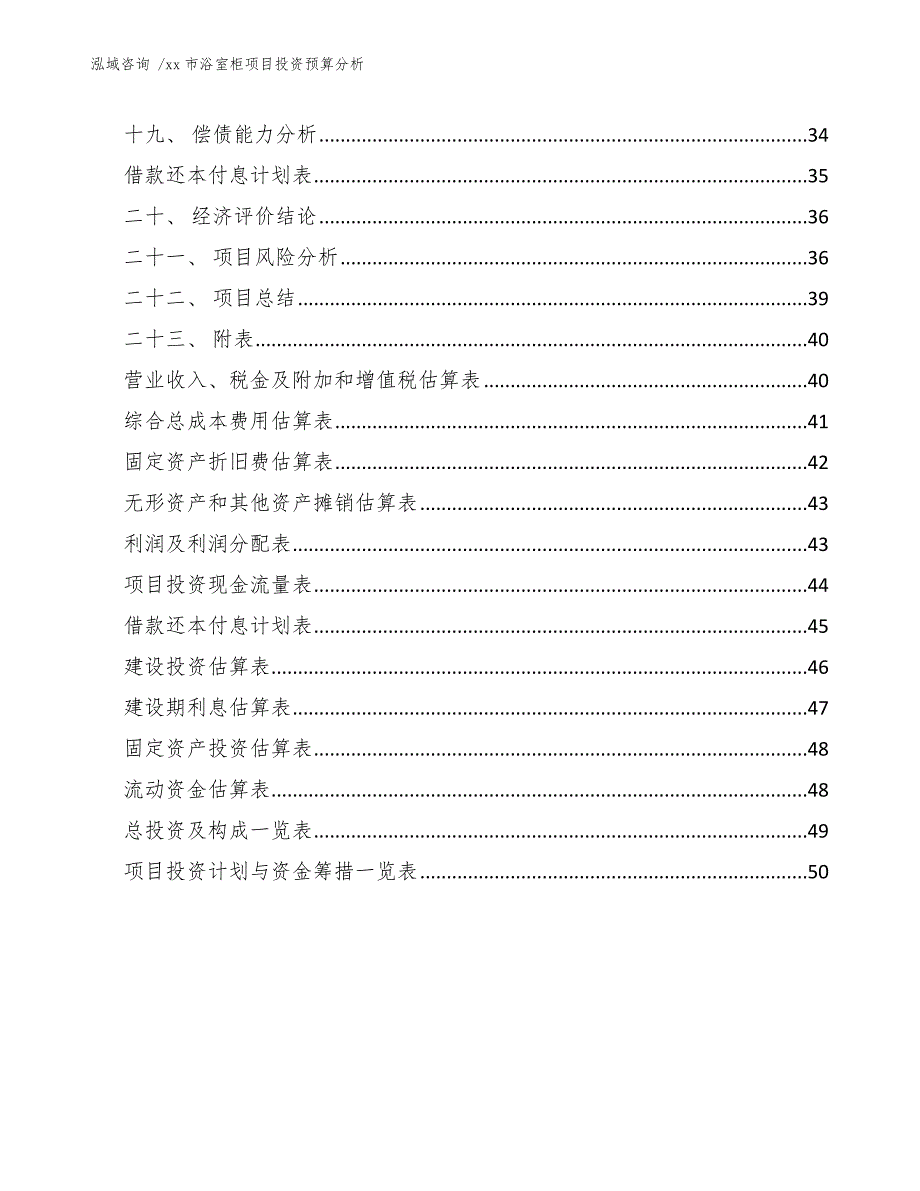 xx市浴室柜项目投资预算分析（参考范文）_第4页