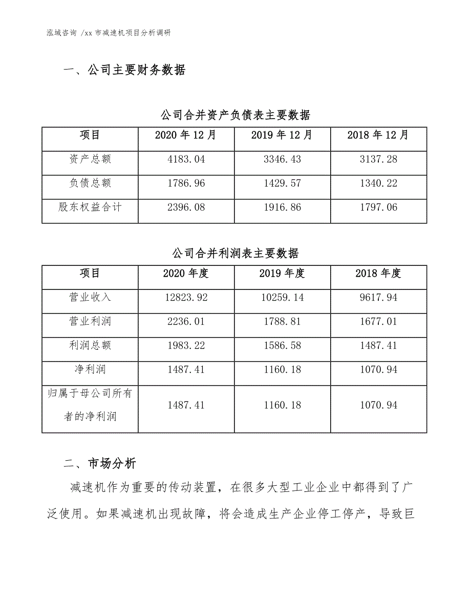 xx市减速机项目分析调研（模板参考）_第4页