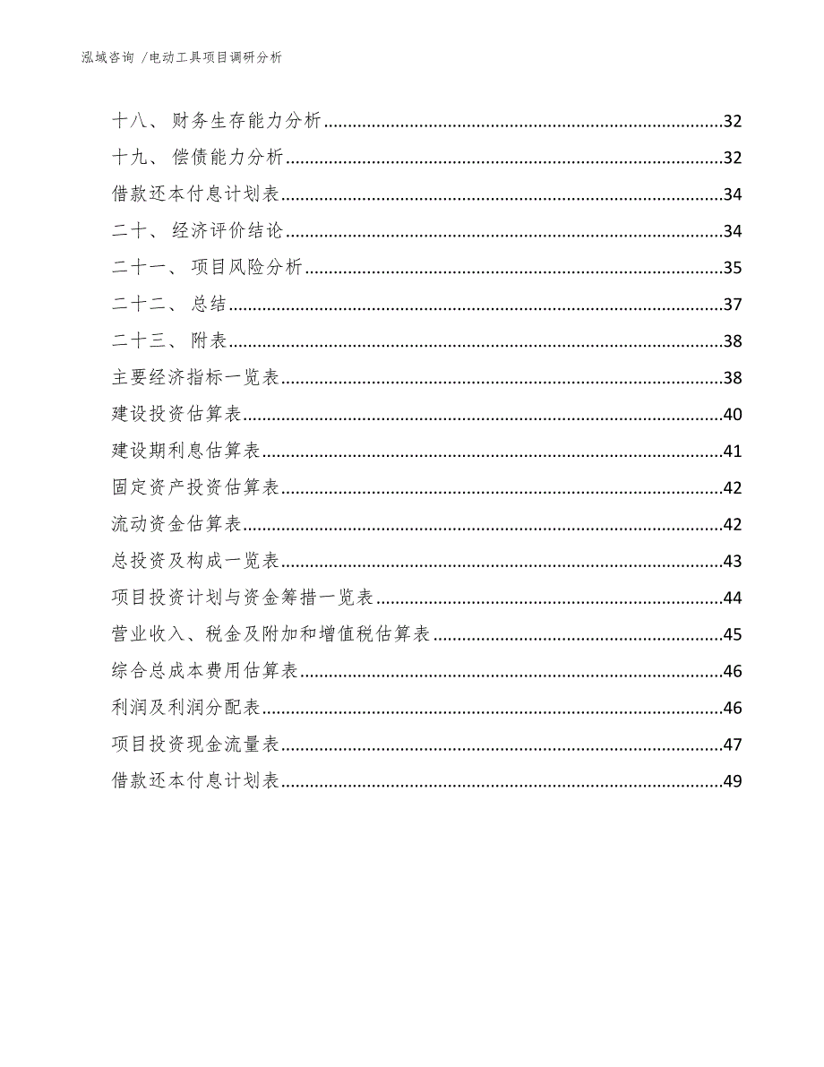 电动工具项目调研分析（模板）_第3页