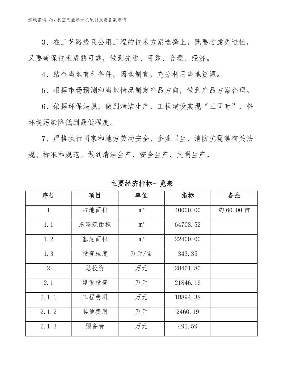 xx县空气能烘干机项目投资备案申请（模板）_第5页