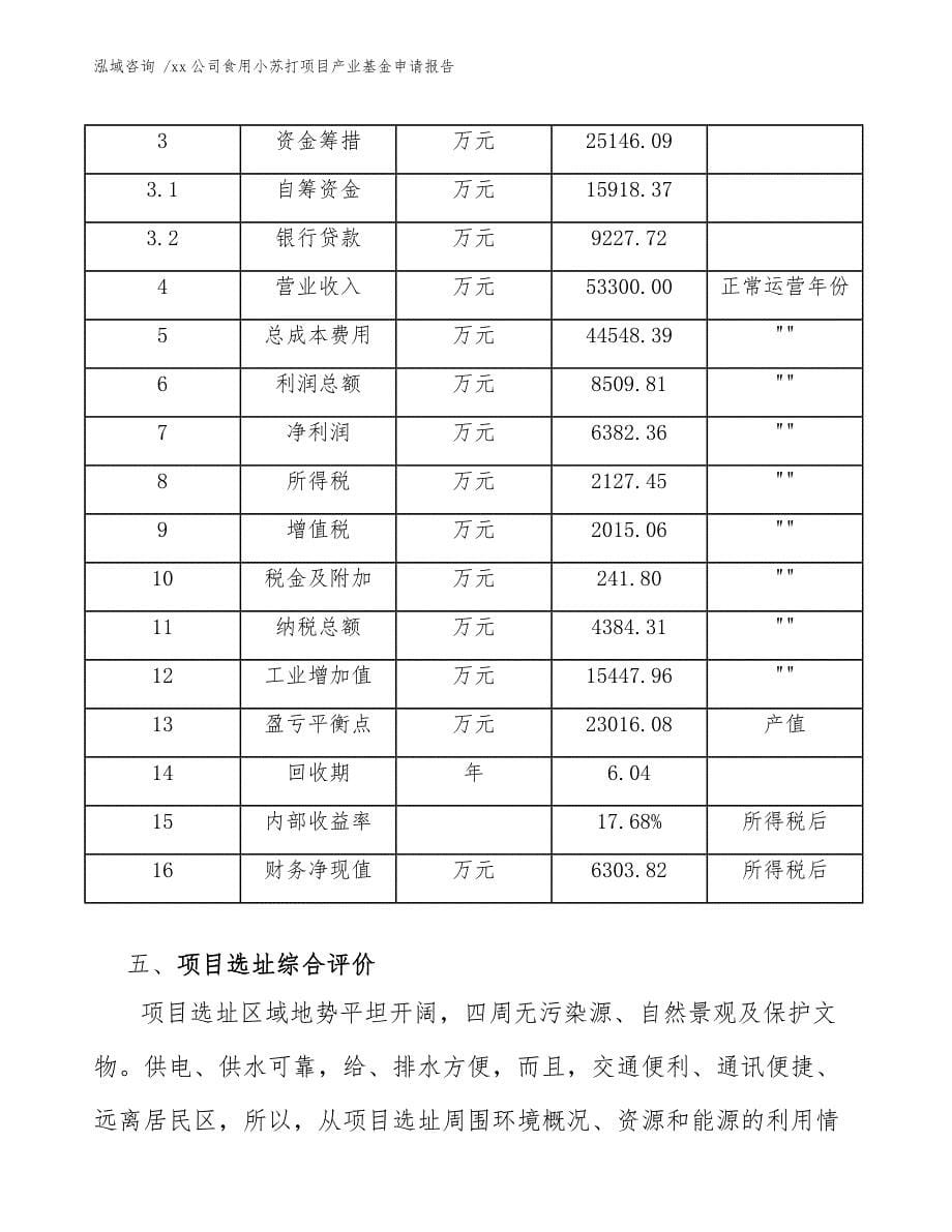 xx公司食用小苏打项目产业基金申请报告（模板范文）_第5页