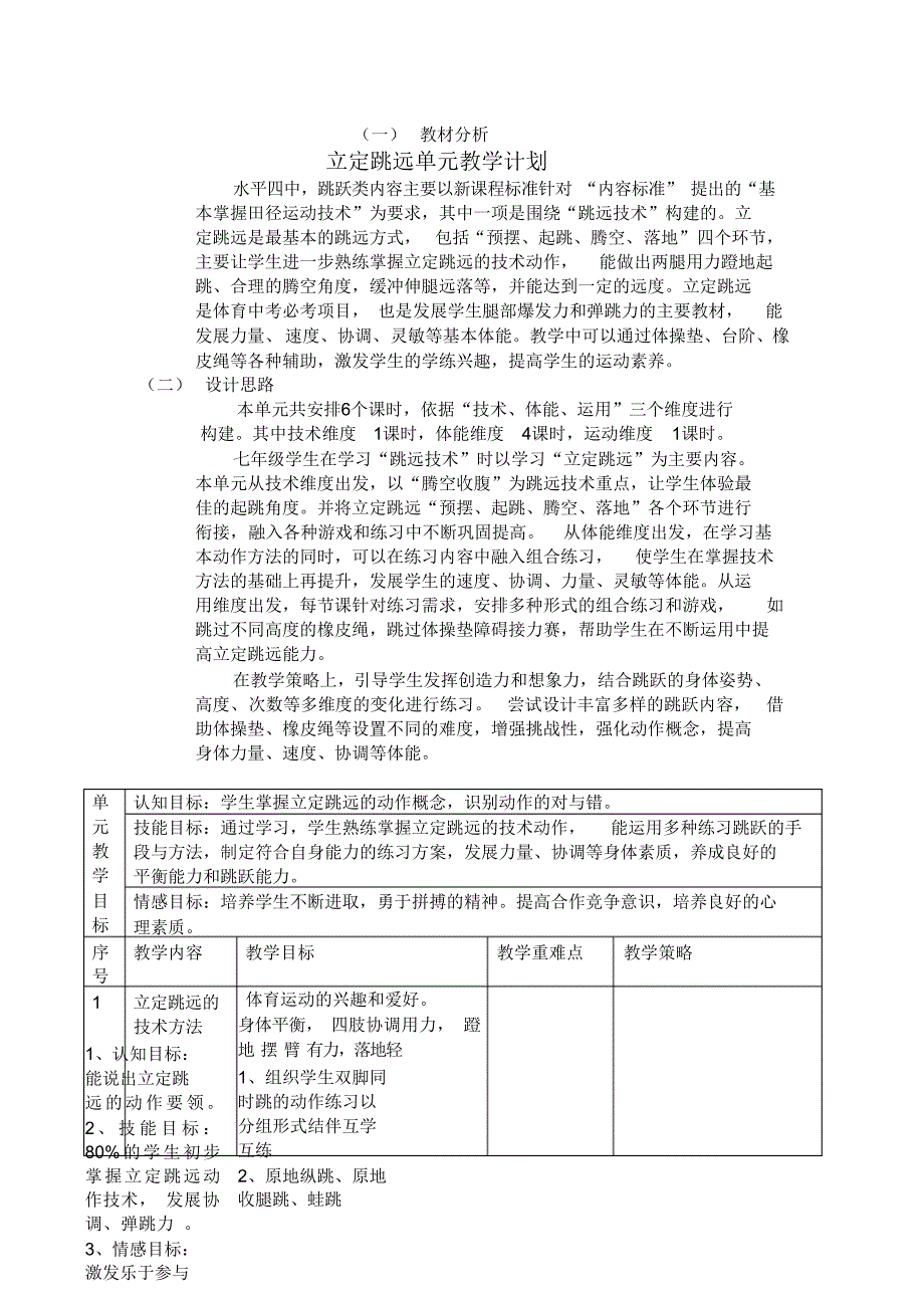 【教学计划及教案】七年级体育《立定跳远》教学设计_第1页