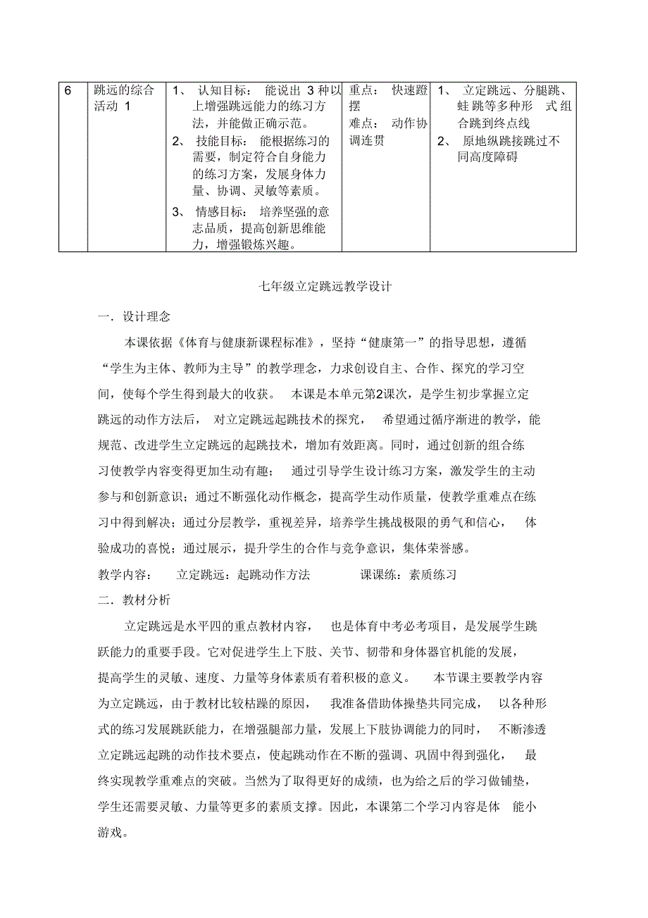 【教学计划及教案】七年级体育《立定跳远》教学设计_第3页