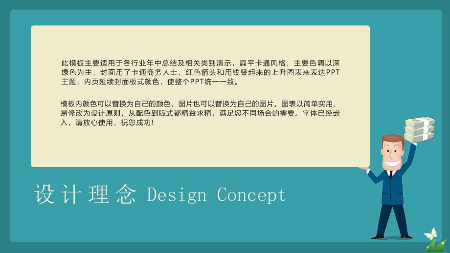 卡通深绿色各行业年终年中年末总结汇报类ppt模板_第2页