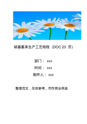 【生产管理】硝基氯苯生产工艺规程(DOC23页)资料 - 副本 (10)