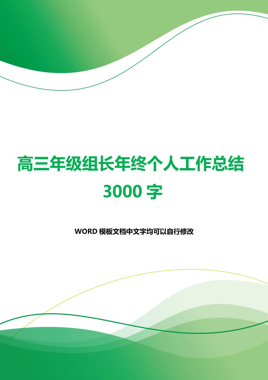 高三年级组长年终个人工作总结3000字（word模板）._第1页