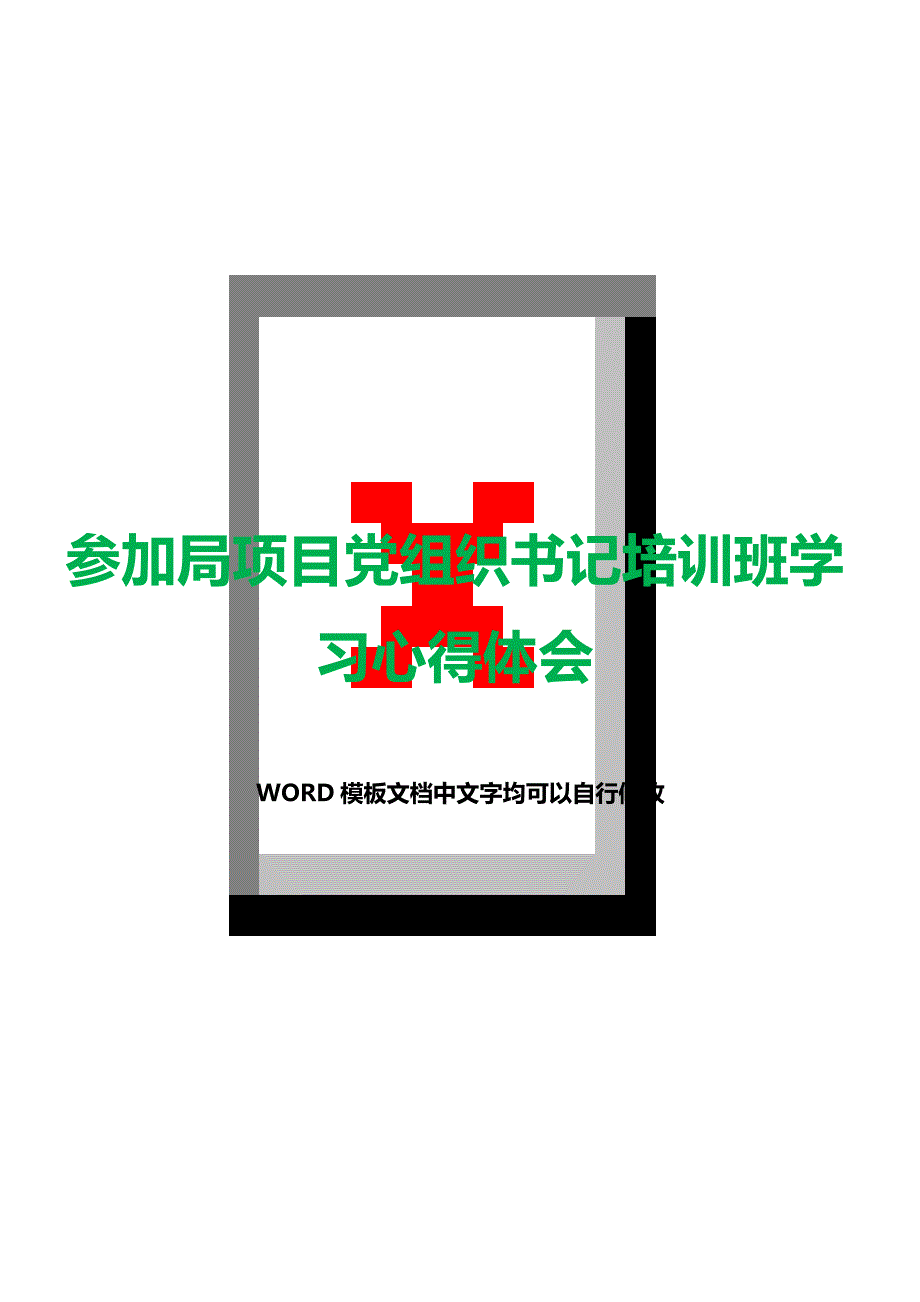 参加局项目党组织书记培训班学习心得体会（word模板）._第1页