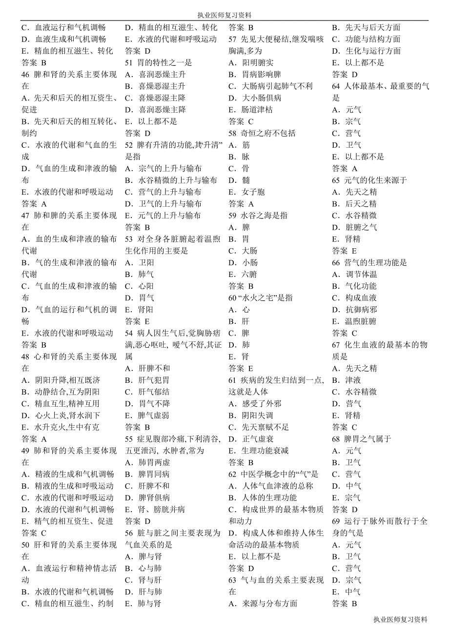 （执业医师复习资料）中医执业医师历年真题和解答 01_第3页