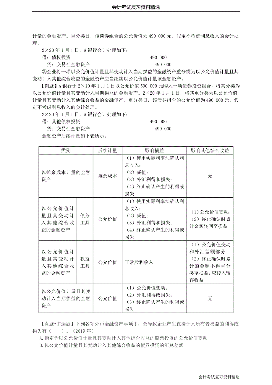 （会计考试复习资料）第29讲_金融资产之间重分类的会计处理金融负债的后续计量_第3页