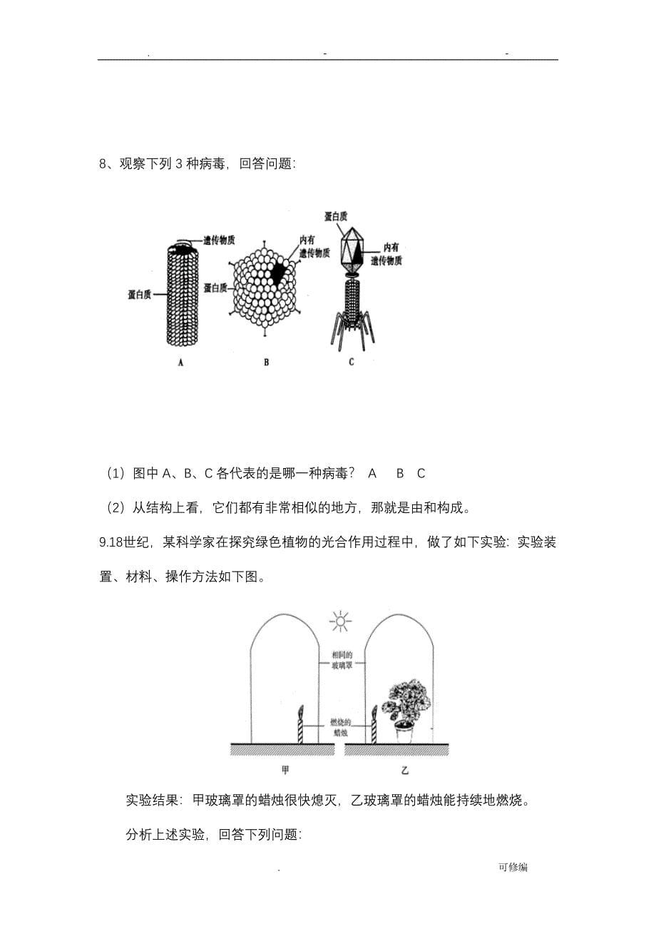 人教版初中生物识图专题整理版_第5页