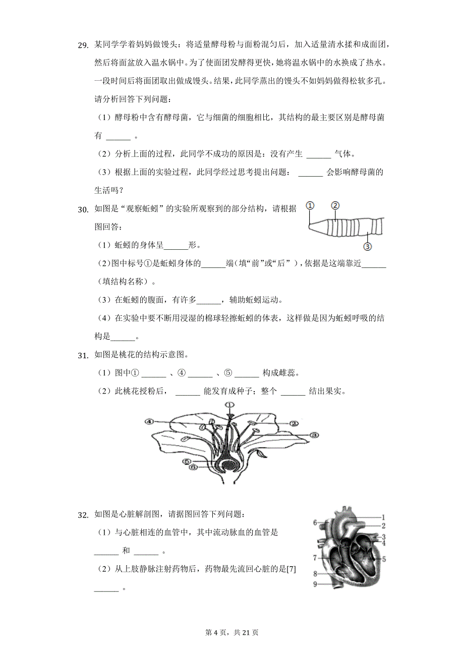 2021年黑龙江市齐齐哈乐市铁锋区中考生物模拟试卷（5月份）（附详解）_第4页