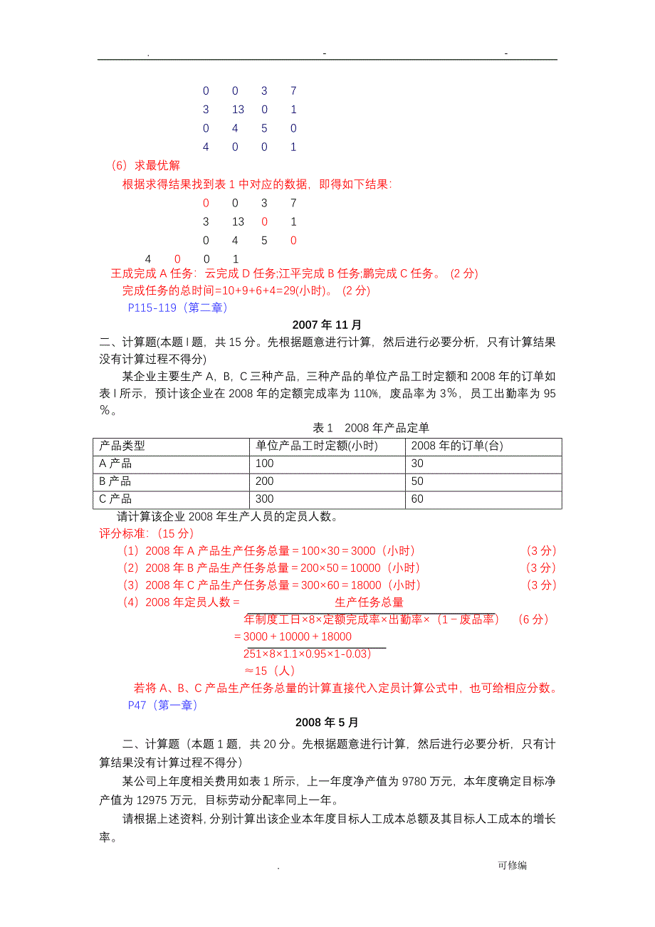 人力资源三级计算题汇总及分析三级_第2页