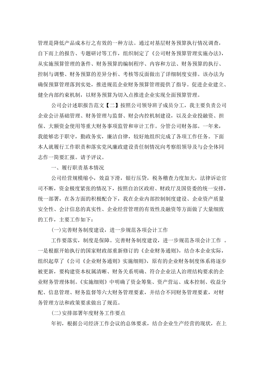 2021年公司会计述职报告（3篇）_第3页