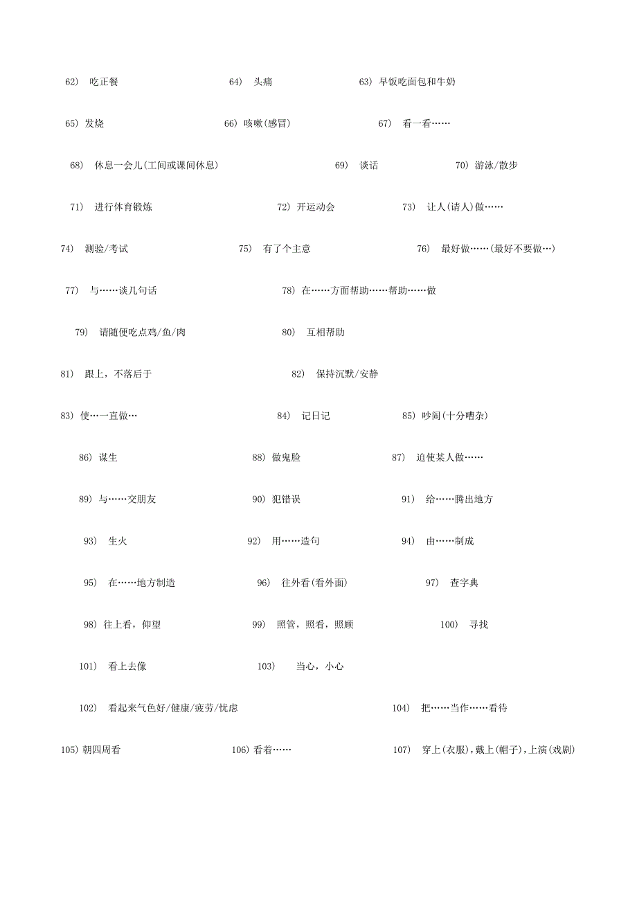 （精选）小学英语常用词组(填空)_第3页