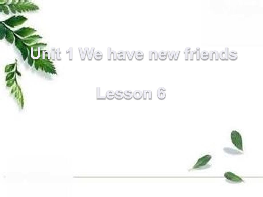 【教学课件】Unit 1 We have new friends Lesson 6 课件3_第1页