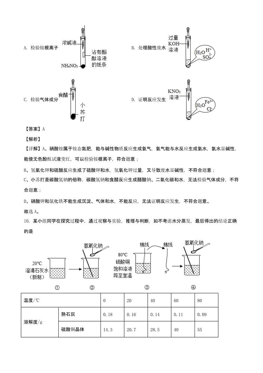 2021年山西临汾中考化学真题含真题解析_第5页