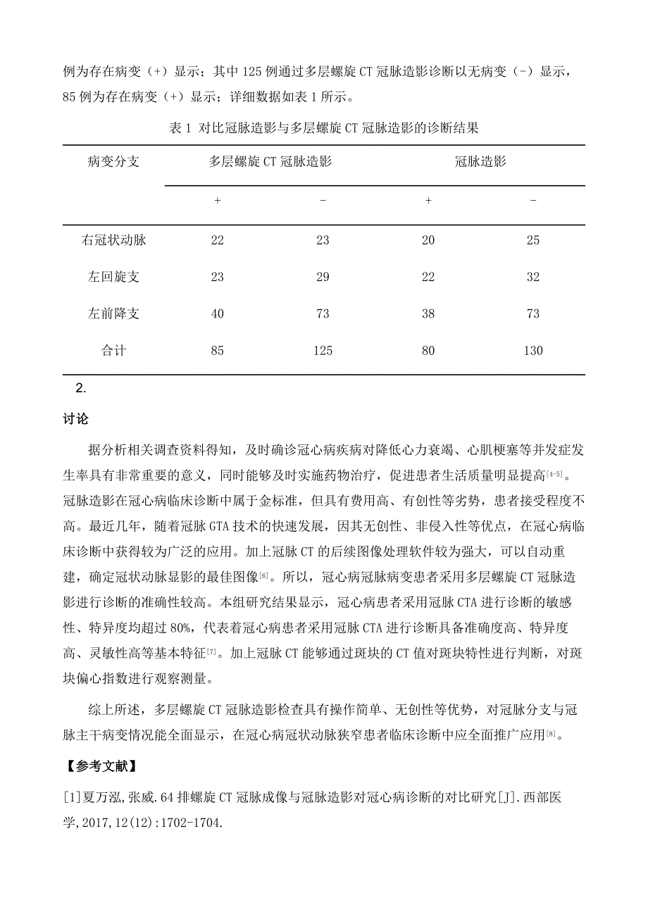 多层螺旋CT冠脉造影在冠心病冠脉狭窄诊断中的应用分析_第4页