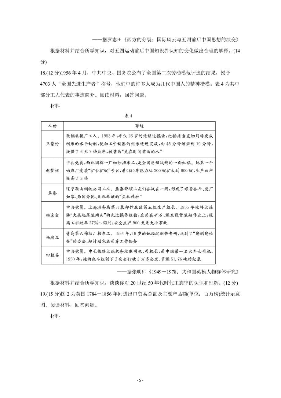 山东省济宁市2021届高三下学期5月第二次模拟考试 历史 Word版含答案_第5页