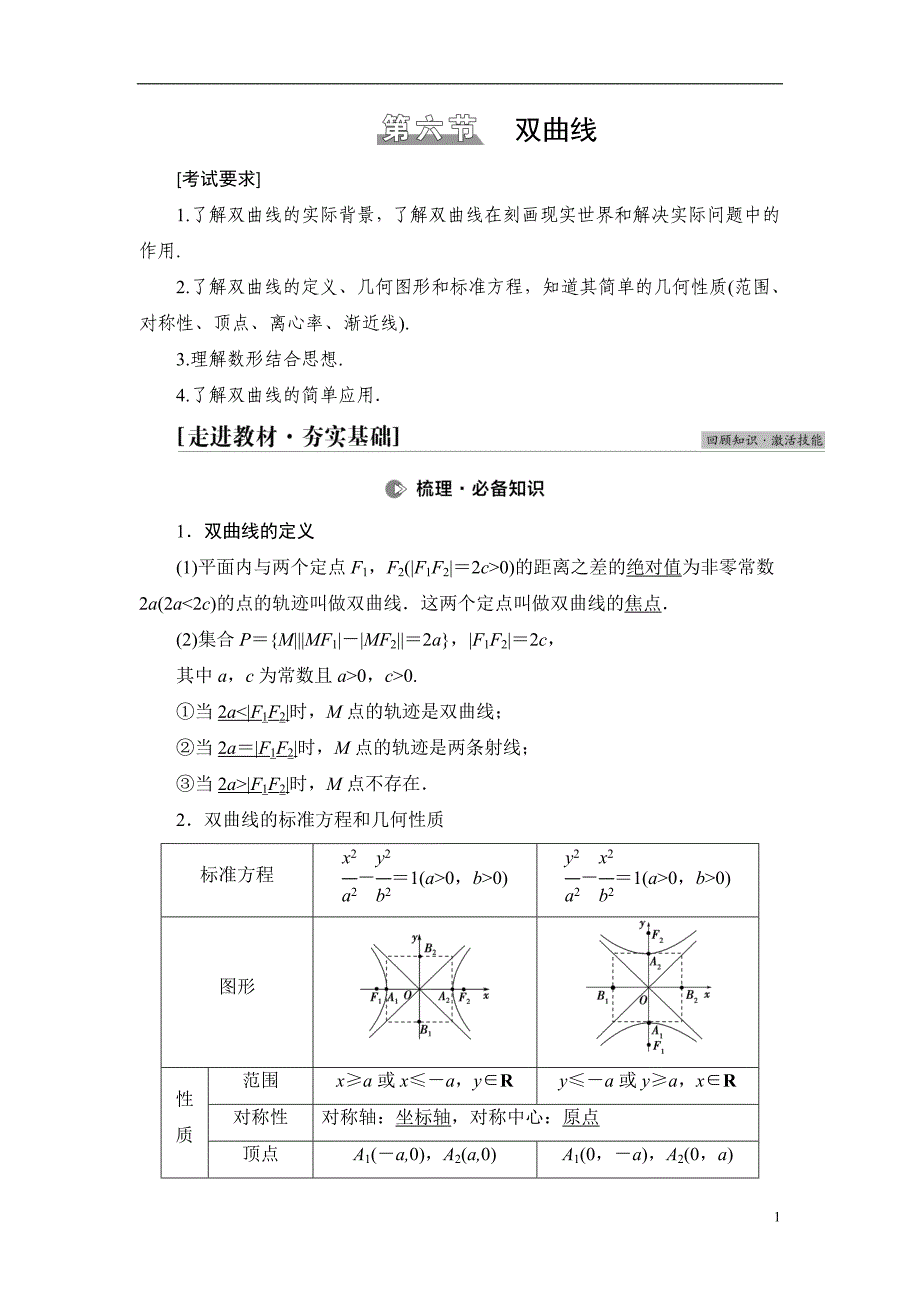 第8章 第6节 双曲线_第1页