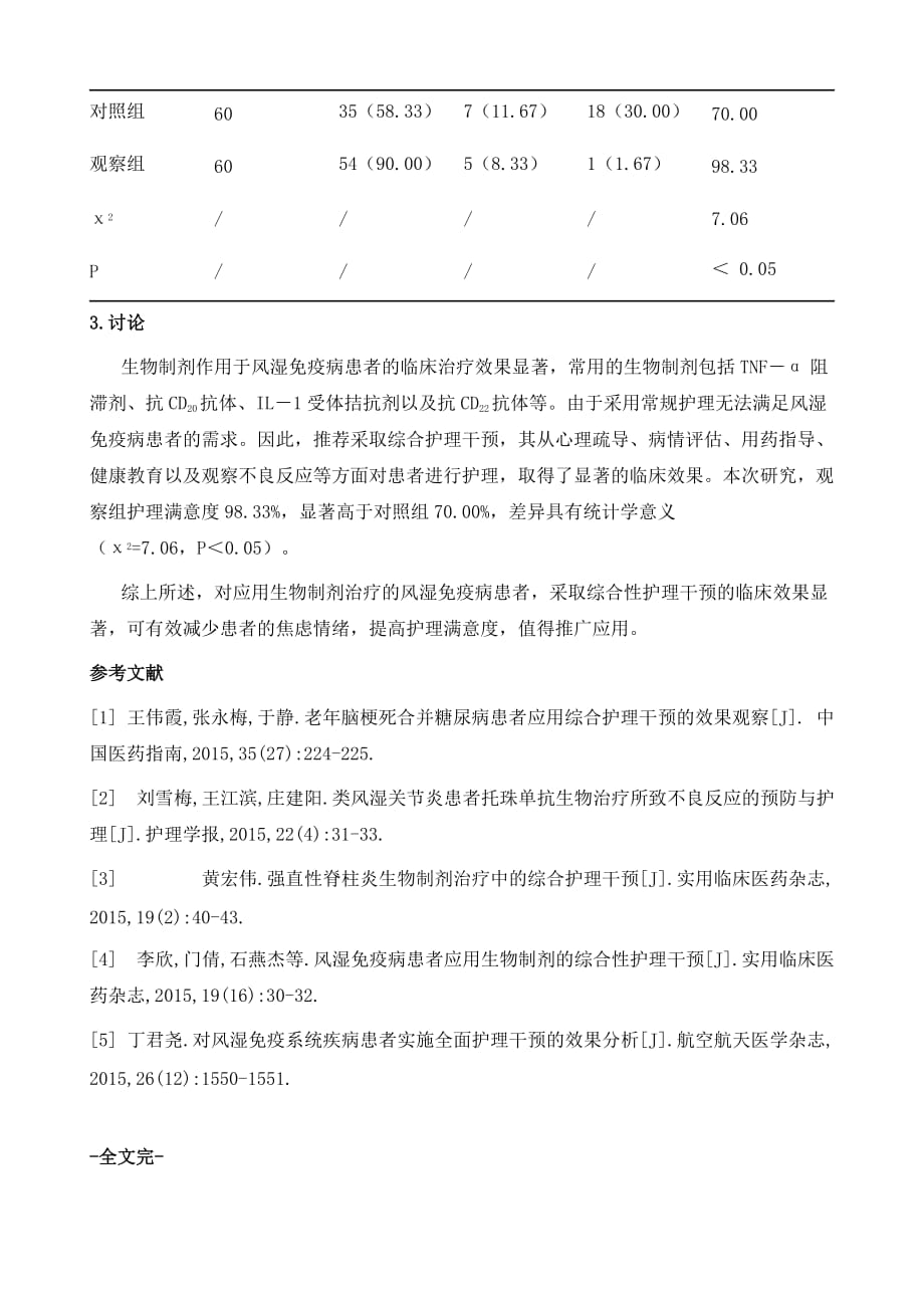 风湿免疫病患者应用生物制剂的综合性护理干预_第4页