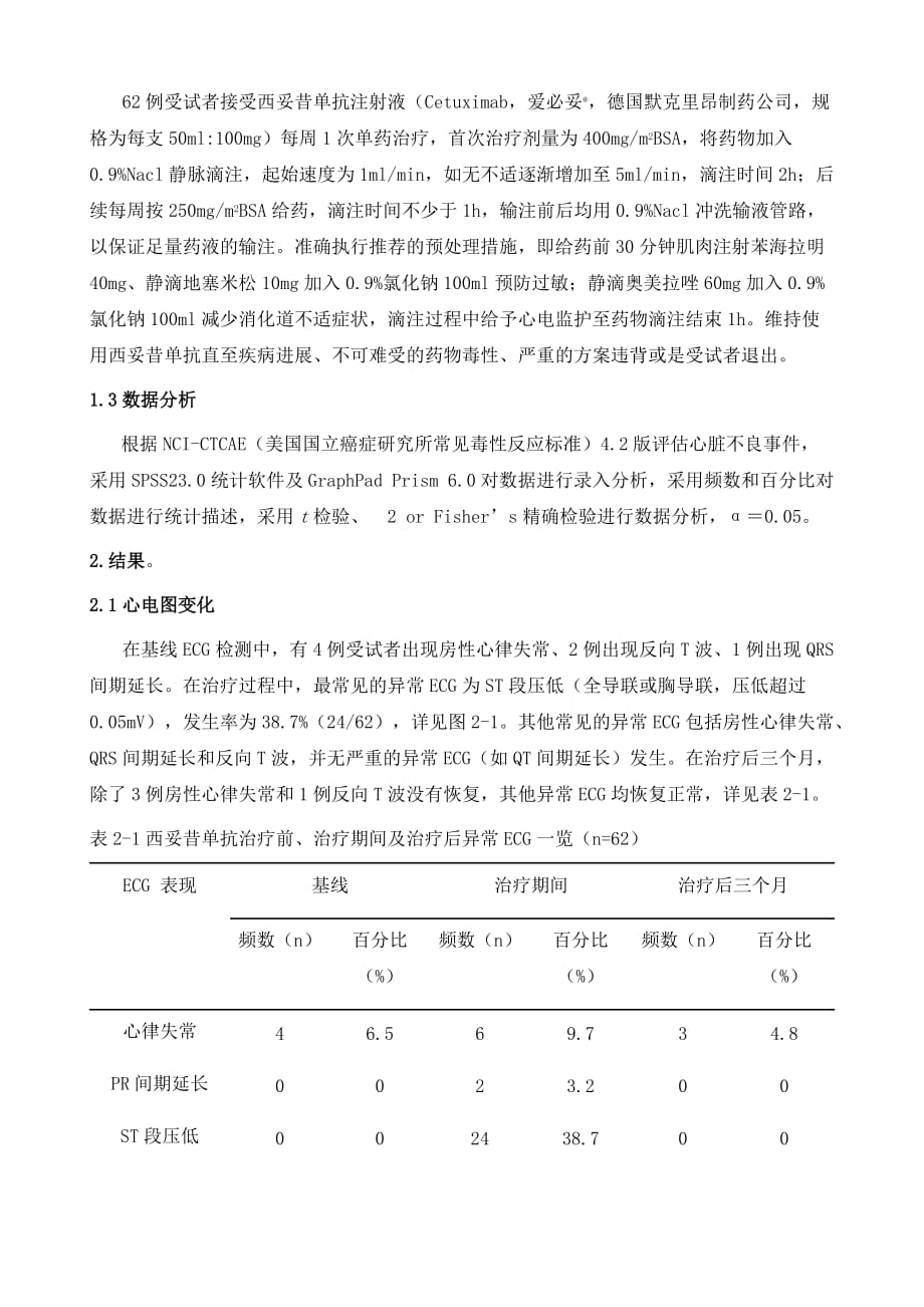 西妥昔单抗治疗转移性结直肠癌Ⅱ期临床试验心脏安全性及护理_第3页