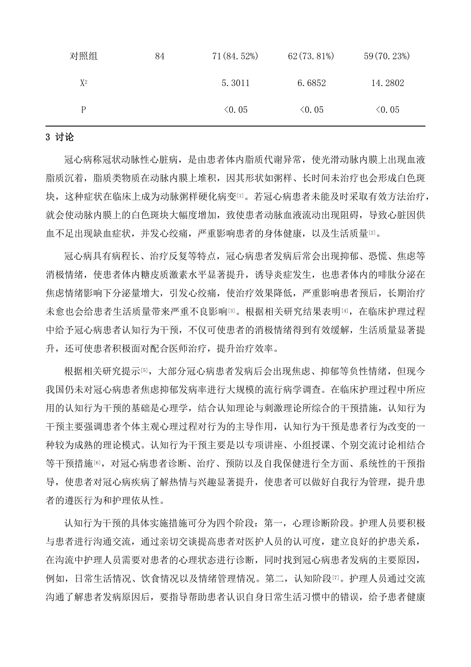 认知行为干预在住院冠心病患者护理中的应用价值分析_第4页