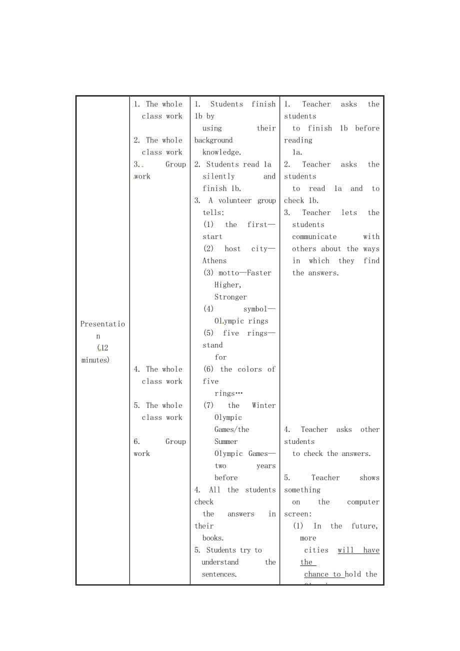 仁爱初中英语八上《Unit 1Topic 3 The school sports》word教案C (2)_第5页