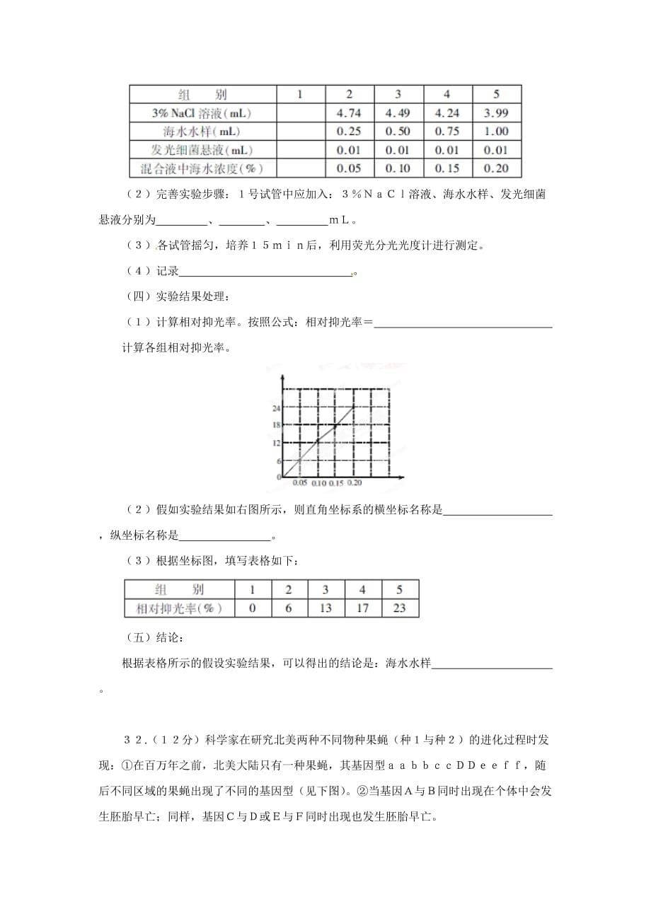 湖北省孝感市2014届高三第二次统一考试生物试题[精选]_第5页