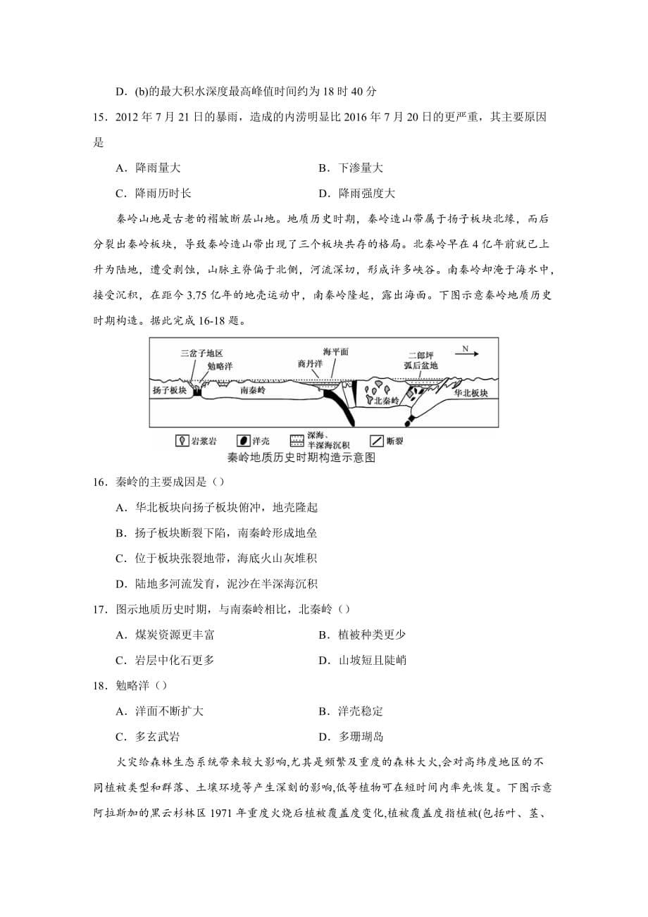 2022届高三摸底卷01（江苏专用）地理附答案_第5页