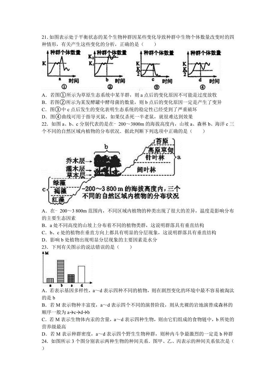 山东省济南市历城区深泉学院高二月考生物[精选]_第5页