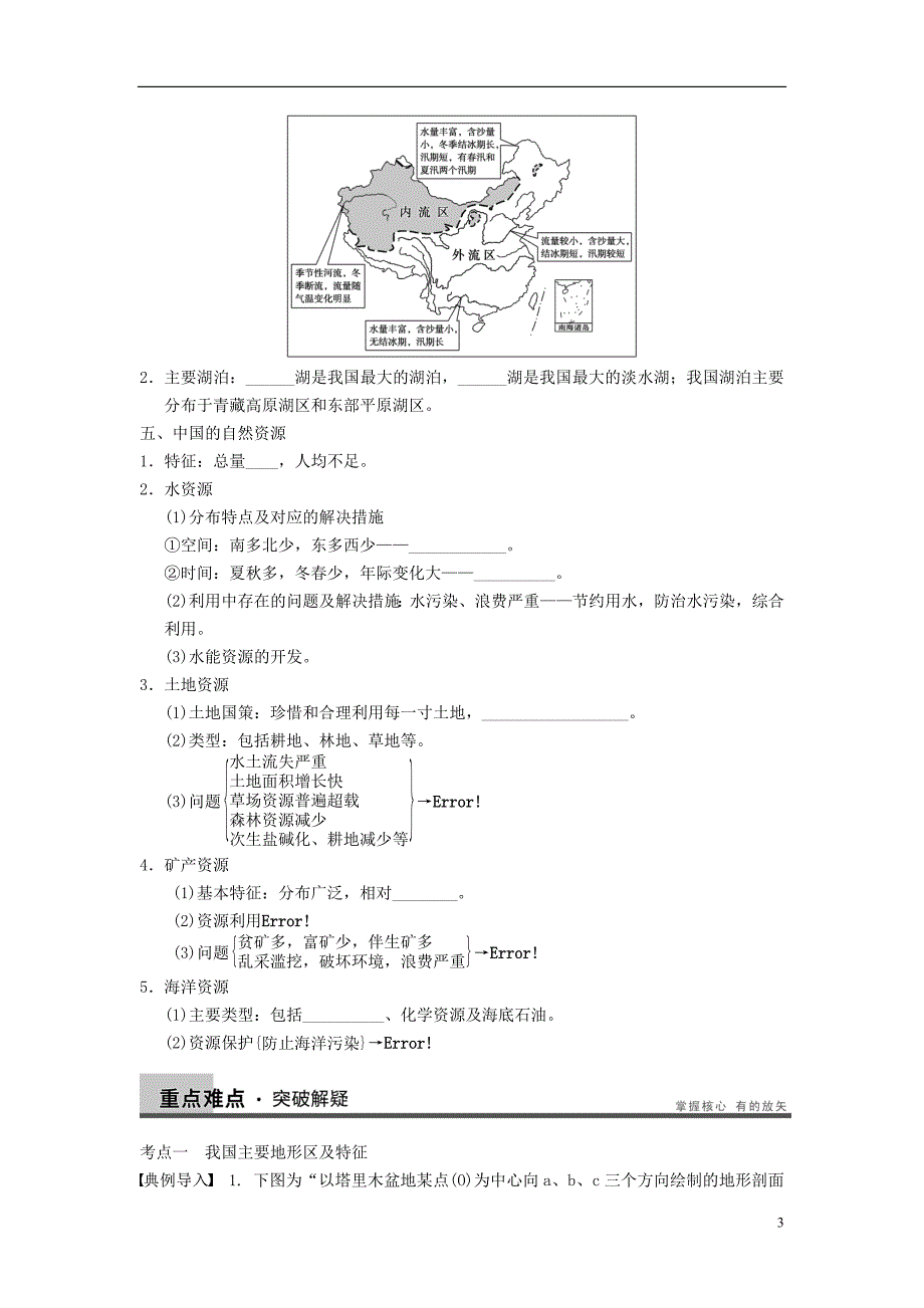 2013届高考地理一轮复习讲义 区域地理第二单元 第1讲 中国自然地理 鲁教版_第3页