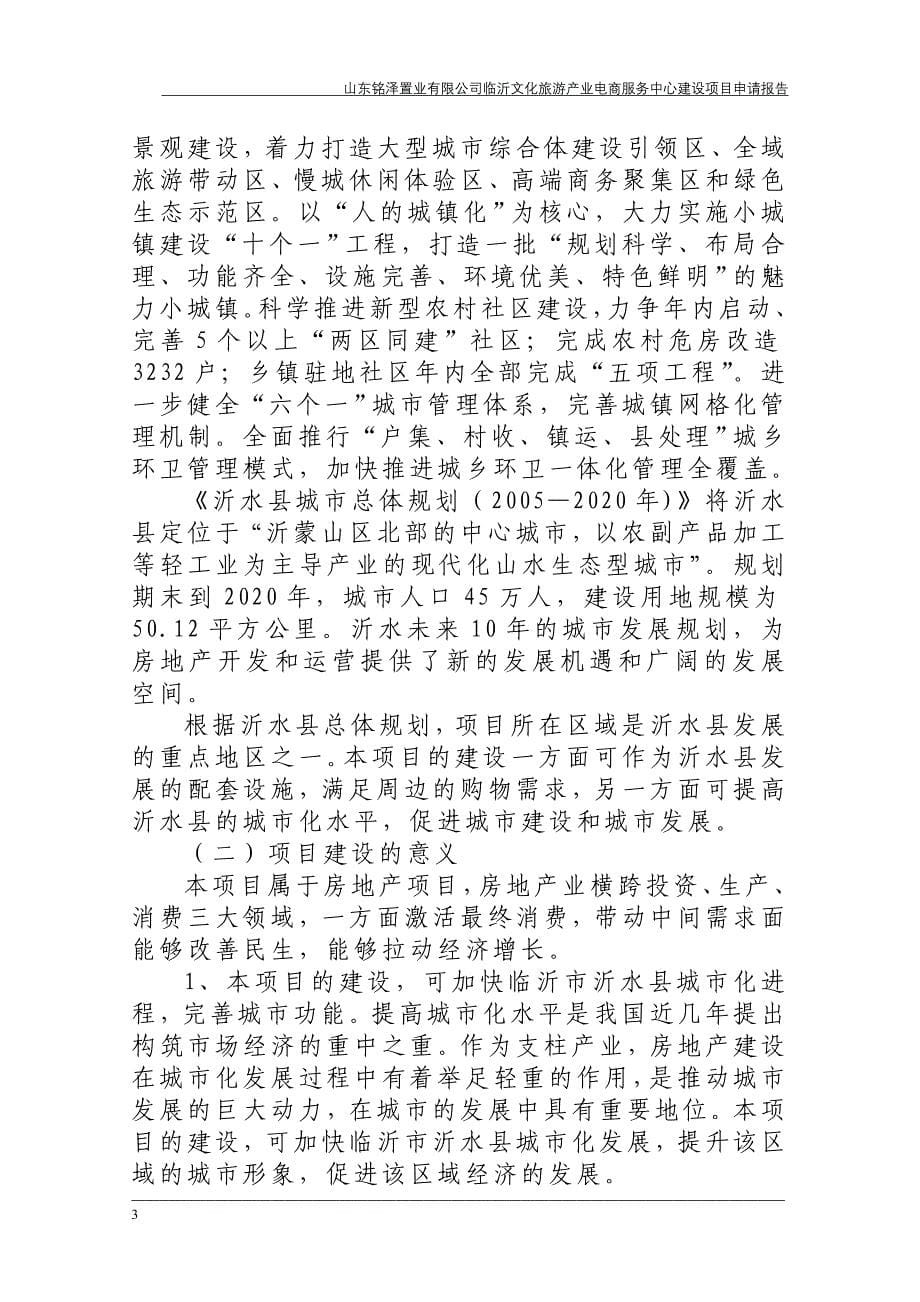 XXX公司临沂文化旅游产业电商服务中心建设项目申请报告_第5页