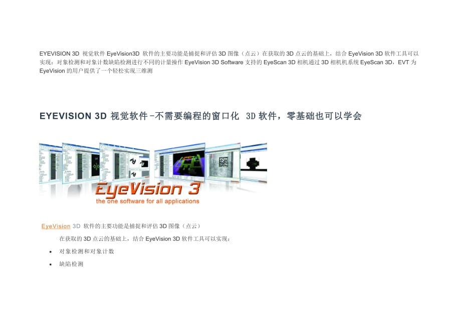 德国EVT EyeVision3D图形化机器视觉软件_第1页