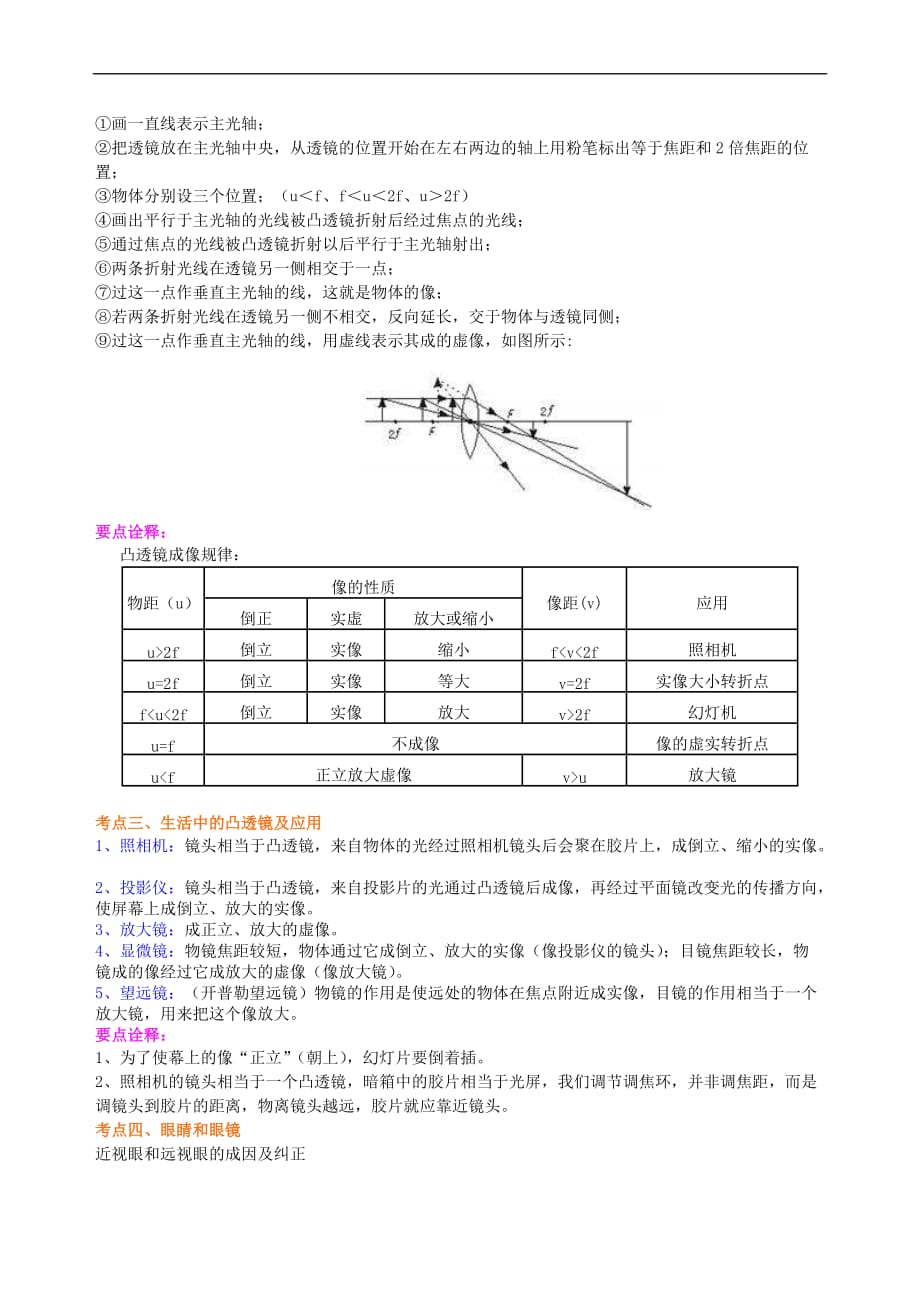 2021年人教版初中物理中考总复习《透镜及其应用 》(提高）知识讲解 (含答案)_第3页