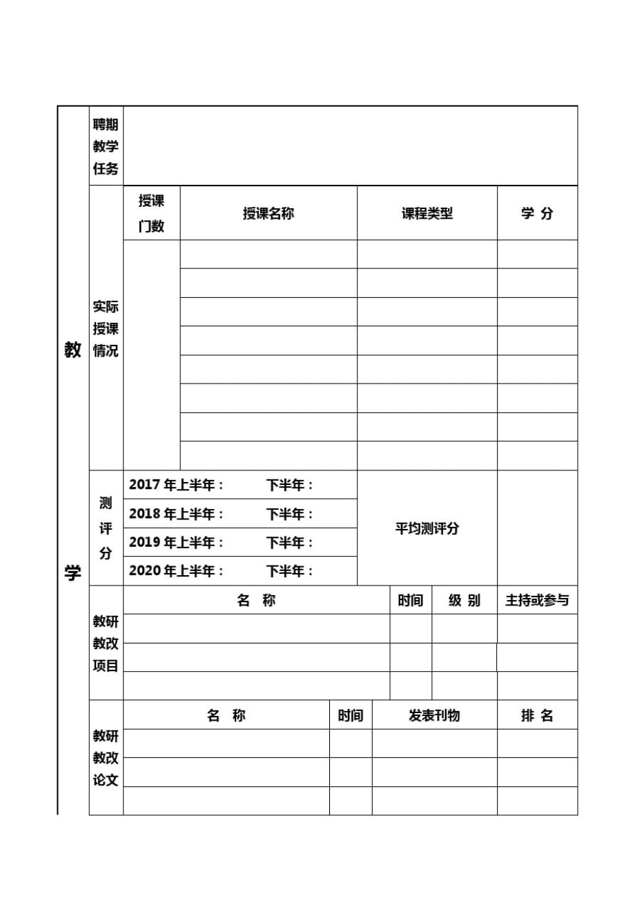 专业技术人员(教师)聘期考核(中期考核)综合表_第2页