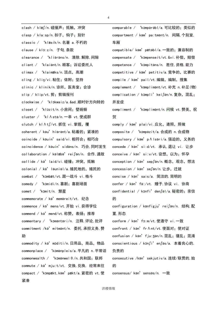 英语六级词汇表带音标[22页]_第4页