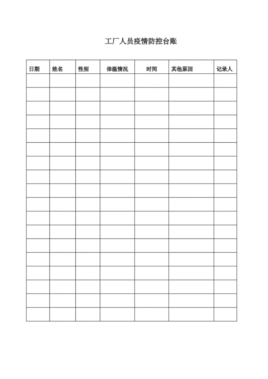 公司(企业)疫情防控台账表格.pdf_第4页