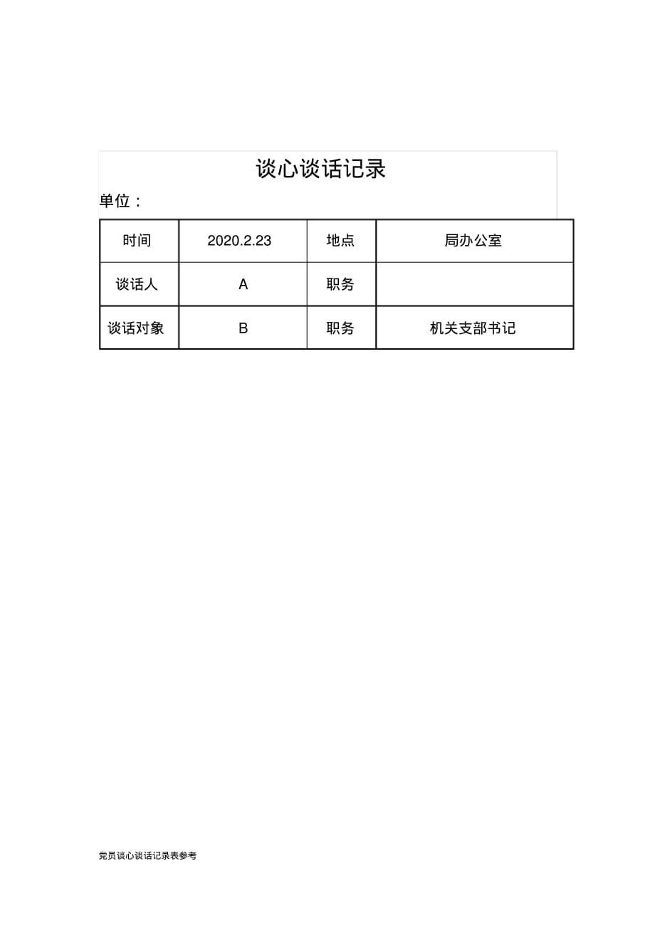 党员谈心谈话记录表参考_第2页