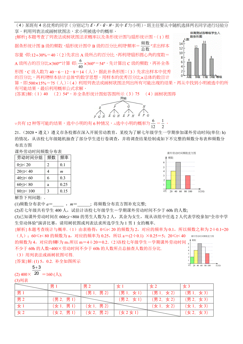 中考数学真题分类汇编-知识点42统计与概率的综合题_第2页