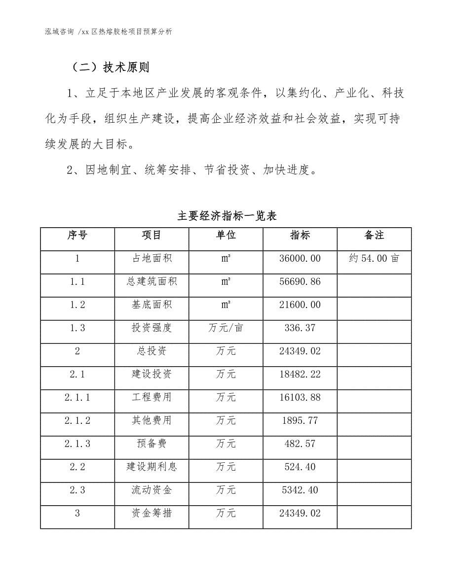 xx区热熔胶枪项目预算分析（模板范本）_第5页