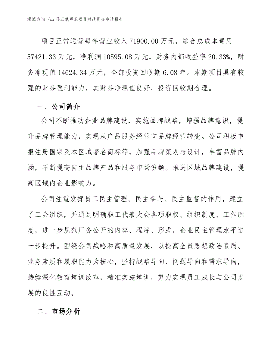 xx县三氯甲苯项目财政资金申请报告（范文参考）_第3页