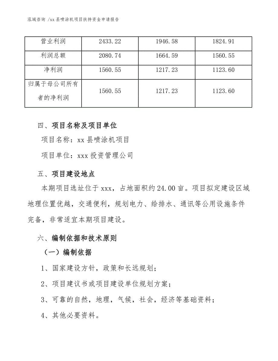 xx县喷涂机项目扶持资金申请报告（范文参考）_第5页