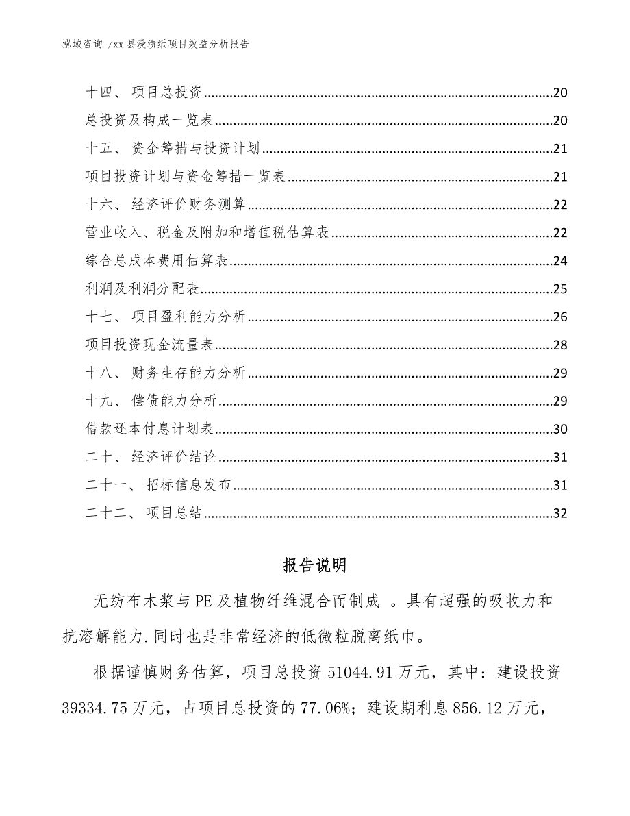 xx县浸渍纸项目效益分析报告（范文模板）_第2页