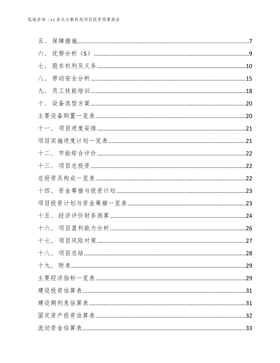 xx县水分散粒剂项目投资预算报告（模板范文）_第3页