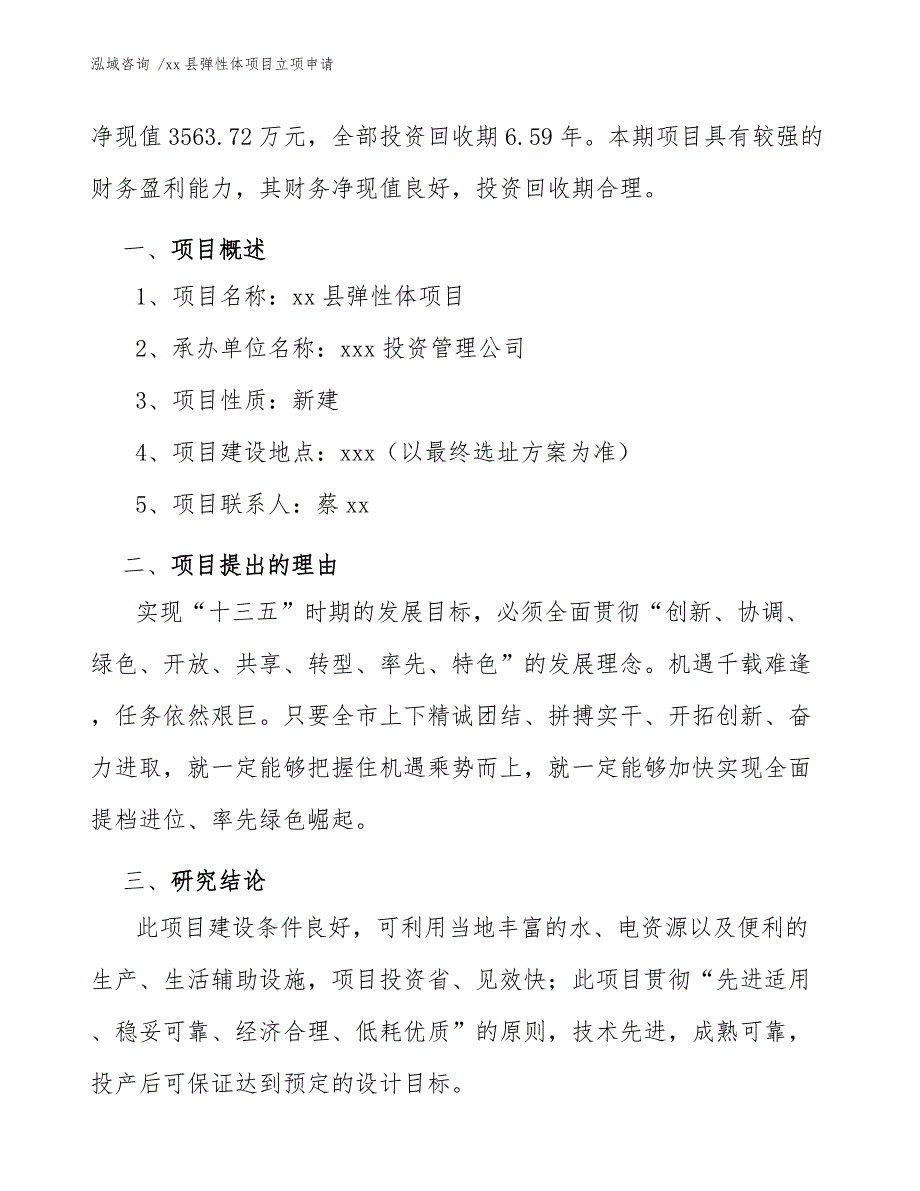 xx县弹性体项目立项申请（模板）_第4页