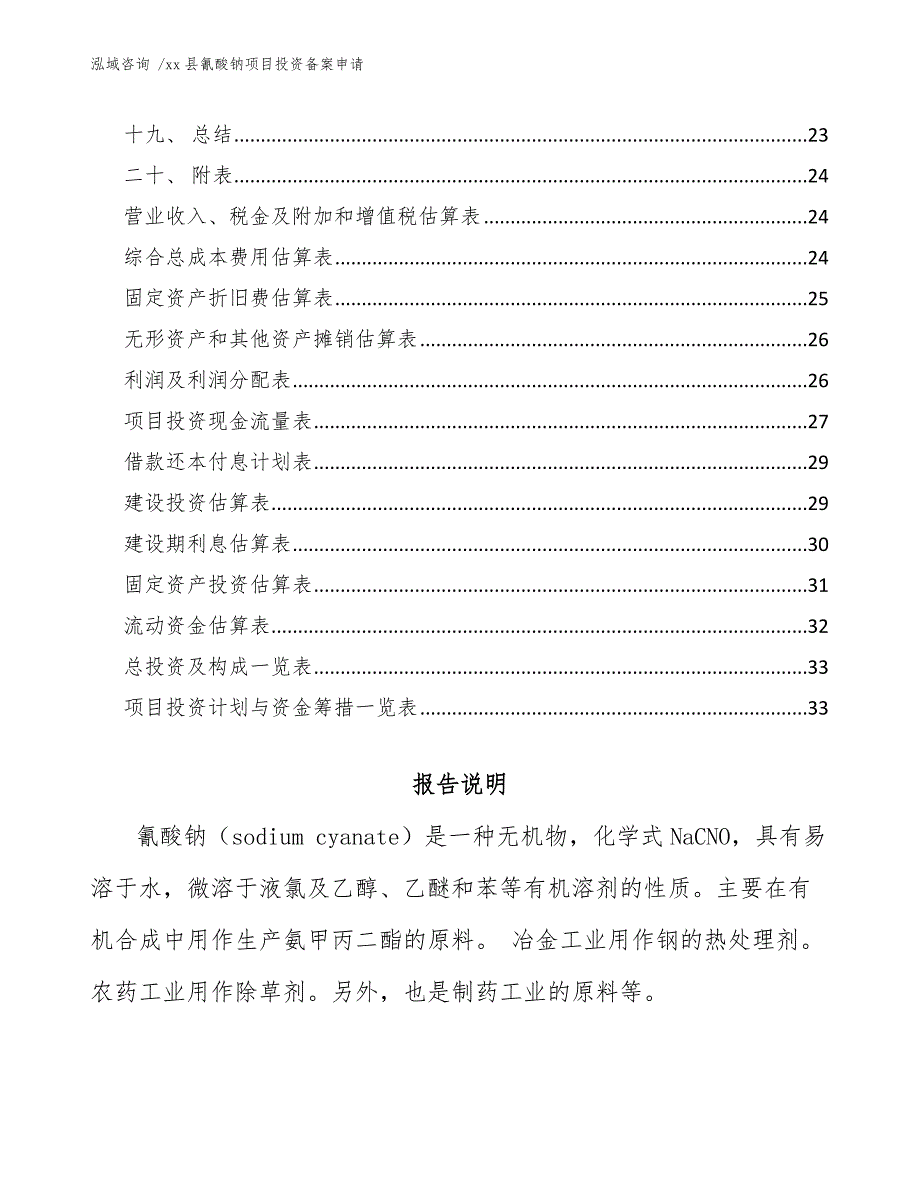 xx县氰酸钠项目投资备案申请（参考模板）_第2页